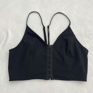 Free People Black Cropped Tank Top Women's L Corset Minimalist Boho Grunge Goth